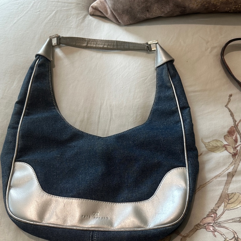 Rafe New York Vintage Silver and Blue Denim Women's Bag